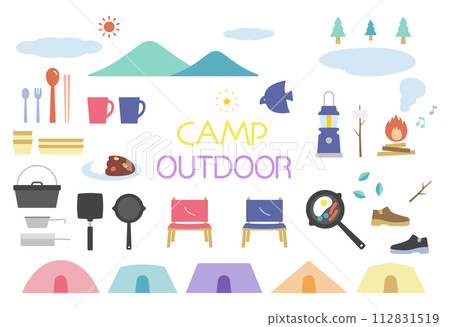 Simple outdoor illustration set 01 112831519