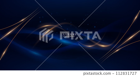 blue abstract background with luxury golden elements vector illustration 112831727