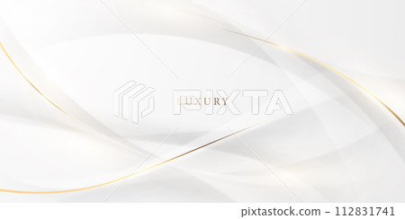 white abstract background with luxury golden lines vector illustration white abstract background with luxury golden lines vector illustration 112831741