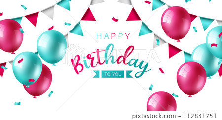 Celebrate your birthday background with beautiful balloons vector illustration. Celebrate your birthday background with beautiful balloons vector illustration. 112831751