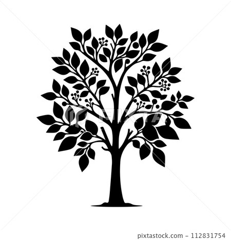 Tree silhouette editable vector illustration for logo icon isolated over white background Tree silhouette editable vector illustration for logo icon isolated over white background 112831754