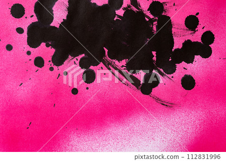 Popping black ink 112831996