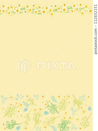 手繪風格洋甘菊框架1垂直 手繪風格洋甘菊框架1垂直 112832151