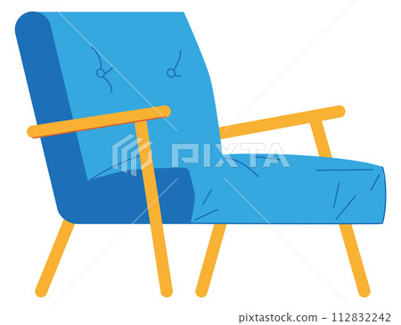 Soft armchair cartoon icon. Comfortable classic seat 112832242