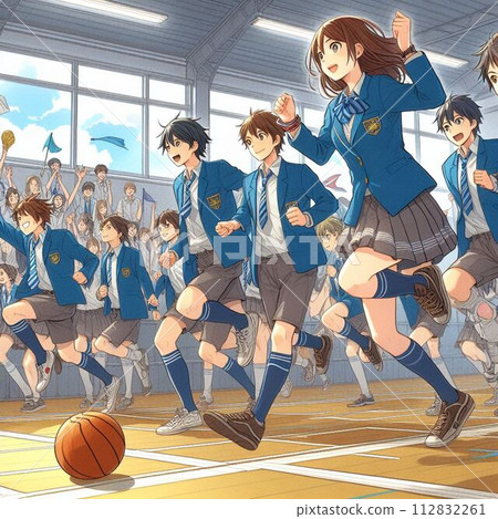 Basketball at high school sports day 112832261