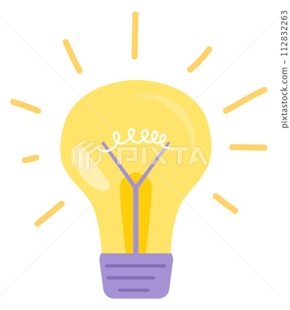 Lightbulb color icon. Idea symbol. Electric energy 112832263