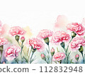 Watercolor Mother's Day Carnation Copy Space 112832948