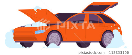 Car wash service. Cleaning auto in foam color icon Car wash service. Cleaning auto in foam color icon 112833106
