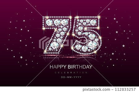 Birthday numbers anniversary 75 seventy-five years 112833257