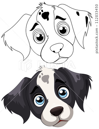 Adorable Cartoon Puppy Illustration Adorable Cartoon Puppy Illustration 112833450