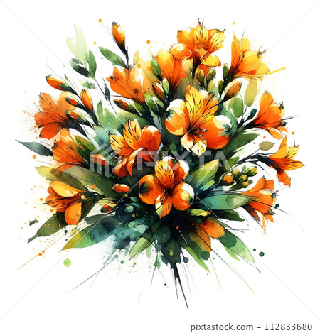 七彩鮮花花束AI圖像 112833680