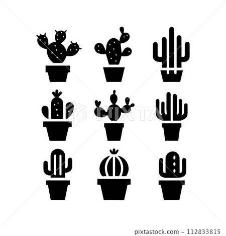Leaves, Foliage, Greenery, Foliage silhouette editable vector illustration isolated over white background 112833815