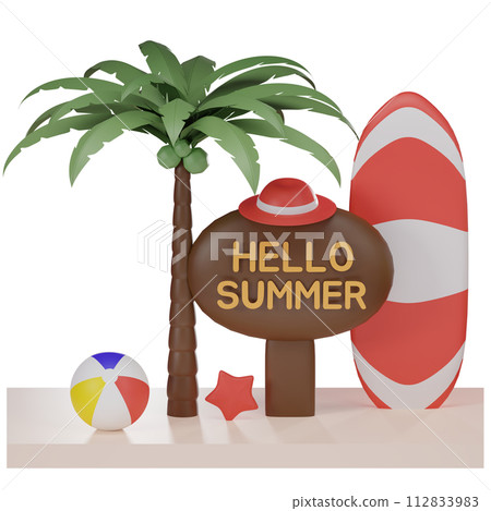 3d summer at the beach 112833983