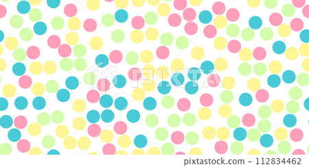 Seamless pattern with colourful dots on white, birthday or holiday background, vector Seamless pattern with colourful dots on white, birthday or holiday background, vector 112834462