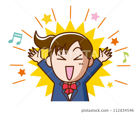 Girl exploding with joy (blazer) 112834546
