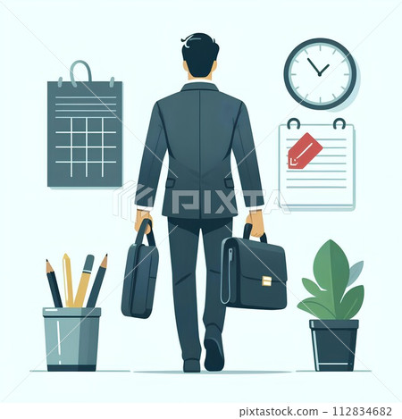 Illustration of a businessman working 112834682