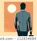 Simple businessman back view illustration 112834684