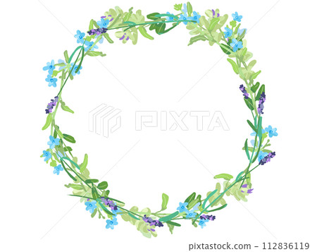 Lavender Bluestar Oregano Wreath 112836119