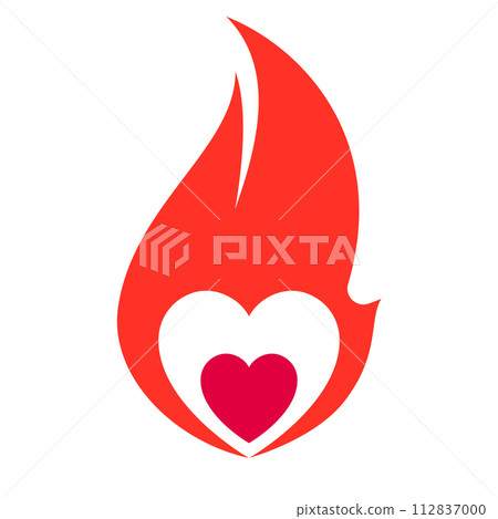 Fire flame, hot heart symbol Fire flame, hot heart symbol 112837000