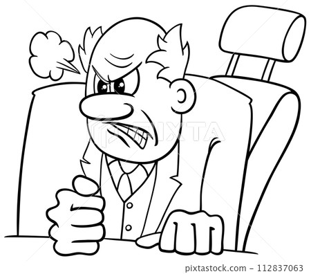 angry cartoon boss or businessman behind the desk coloring page angry cartoon boss or businessman behind the desk coloring page 112837063