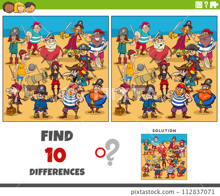 differences game with cartoon pirates characters group differences game with cartoon pirates characters group 112837071