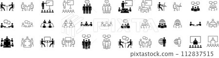 Set of pictograms about business 112837515