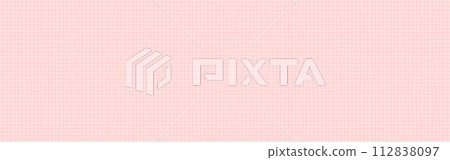 Simple pink hand-drawn grid pattern - Grid/graph paper background material - Horizontal panorama 112838097