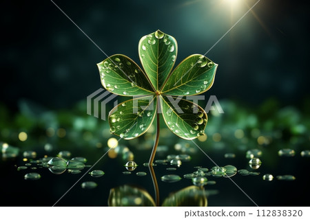 希望的象徵,人工智慧生成的閃閃發光的四葉草 76 希望的象徵,人工智慧生成的閃閃發光的四葉草 76 112838320