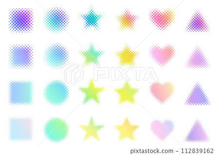 半色調和漸變幾何圖形素材集 112839162