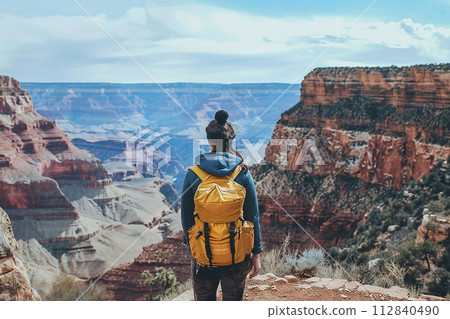 Solo traveler adventure, embarking on a journey of discovery. 112840490