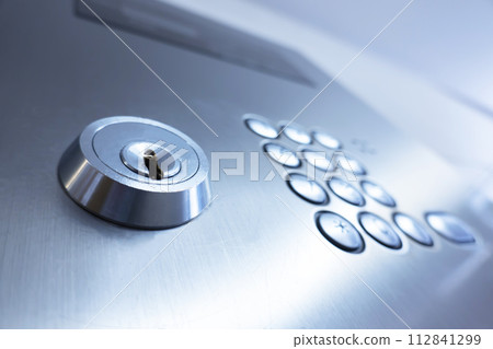 Intercom at the entrance of the condominium Intercom at the entrance of the condominium 112841299