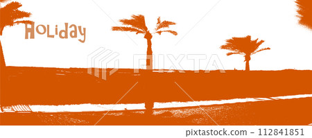 summer landscape with palms 112841851
