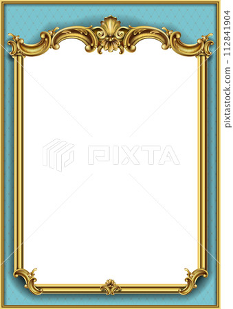 Frame postcard cover gold baroque rococo Frame postcard cover gold baroque rococo 112841904