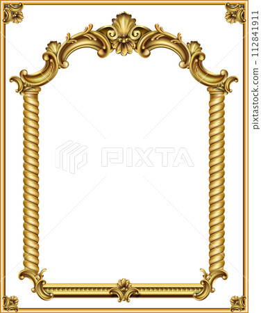 Gold classic frame of the rococo baroque 112841911