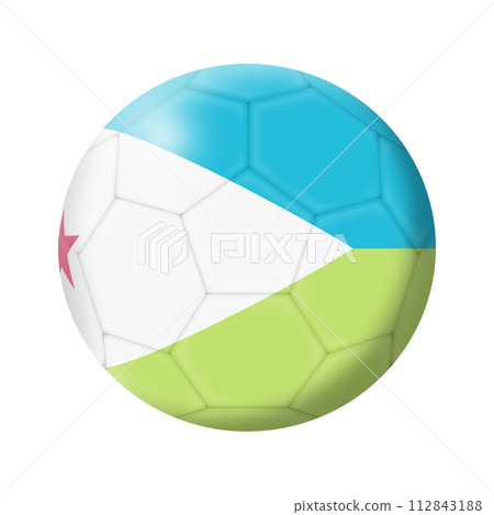 Djibouti soccer ball football 3d illustration 112843188