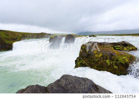 Godafoss falls in summer season view, Iceland Godafoss falls in summer season view, Iceland 112843754