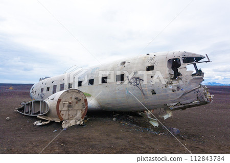 Solheimasandur plane wreck view. South Iceland landmark 112843784
