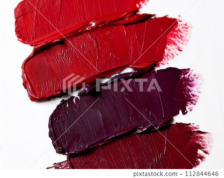 Red and Purple colored Lipstick Swatch 112844646