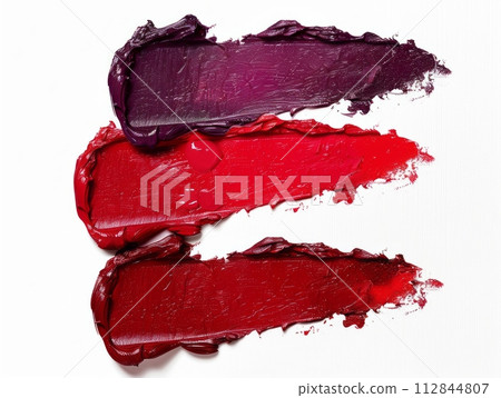 Red and Purple colored Lipstick Swatch 112844807