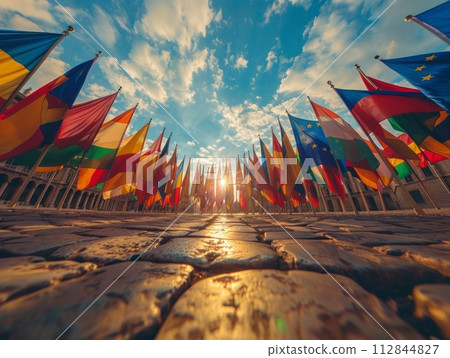 European Union Celebration: Marking Europe Day with flag in Photos 112844827