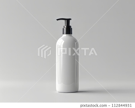 blank white cosmetic bottle mockup white background 112844931