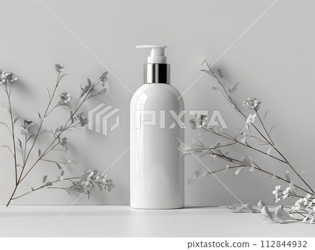 blank white cosmetic bottle mockup white background blank white cosmetic bottle mockup white background 112844932