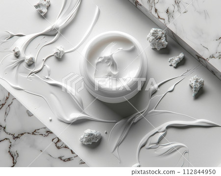Anti Aging Moisturizing lotion Smudge Isolated on White. 112844950