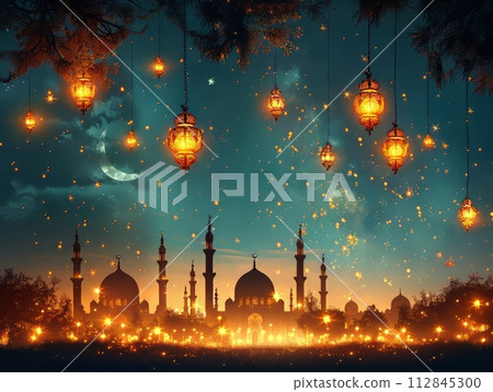 Border background about Ramadan with copy space Border background about Ramadan with copy space 112845300