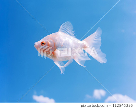Flying fish above the sky, AI Generated Flying fish above the sky, AI Generated 112845356