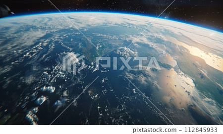 AI-generated content. A Panoramic View of Earth From Space 112845933