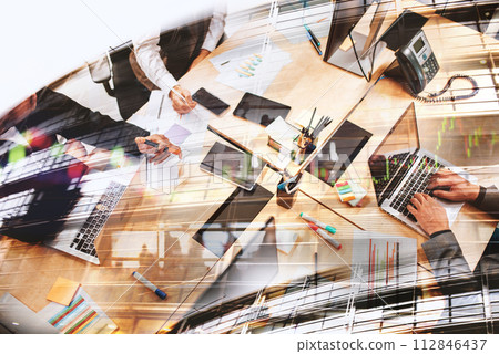 Business people in office work together during a meeting 112846437