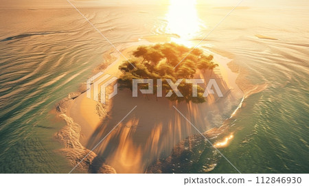 AI-generated content. Small Island in the Middle of the Ocean 112846930