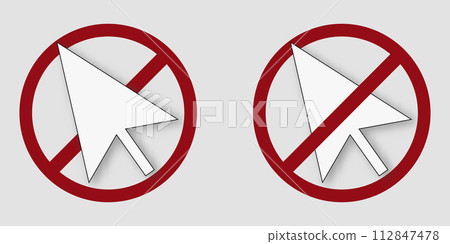 click ban prohibit icon. Not allowed click mouse. 112847478