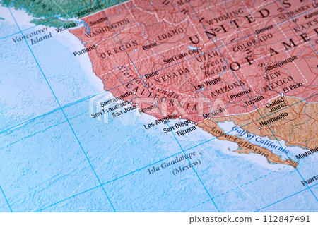 the state of California on the administrative map USA the state of California on the administrative map USA 112847491